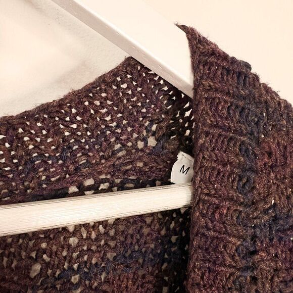 10 Crosby Derek Lam Burgundy Wool Blend Oversized V Neck Button Up Cardigan - Picture 8 of 9